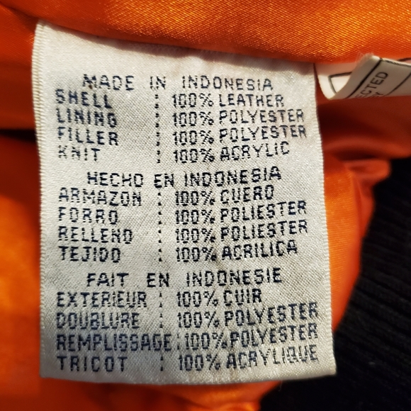 2XL LEATHER CHICAGO BEARS COAT - Picture 3 of 9